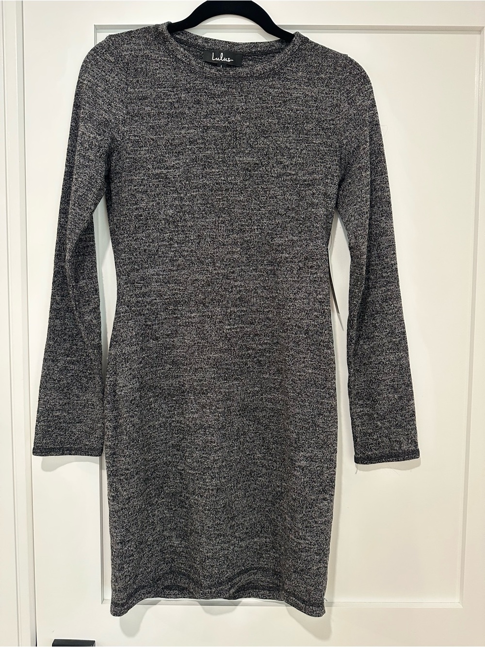 Lulu's Charcoal Heather Long-Sleeve Knit Dress